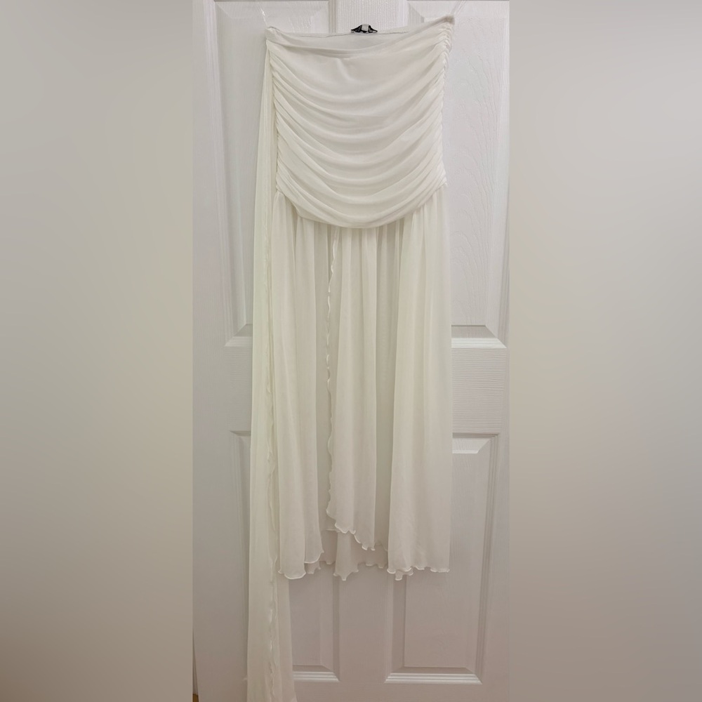 Fashion Nova Mesh Cream Maxi Skirt